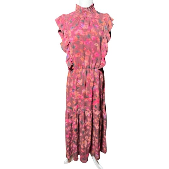 NEW Steve Madden Womens Floral Maxi Dress Ruffle Sleeveless Boho Chic Romantic - Picture 2 of 12